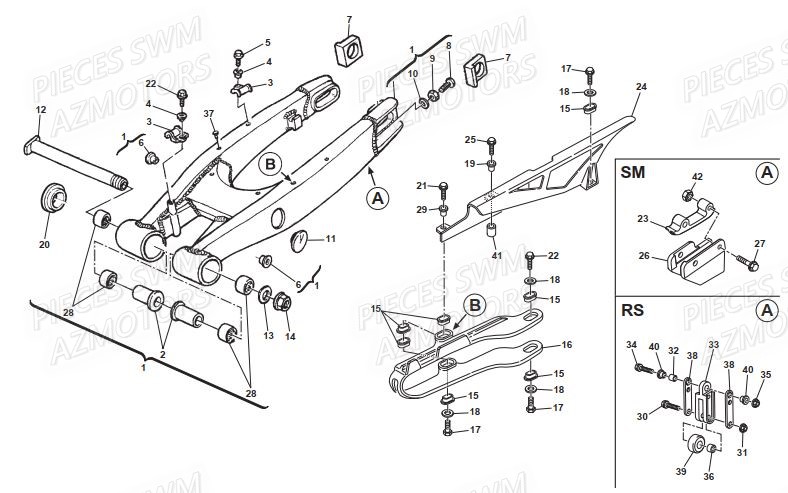 Suspension Arriere SWM Pieces SWM ENDURO RS 650R