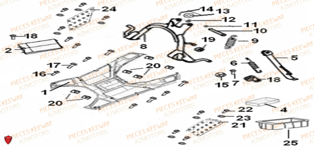 Bequille  Pieces KEEWAY Origine RY6 50 2011-2016
