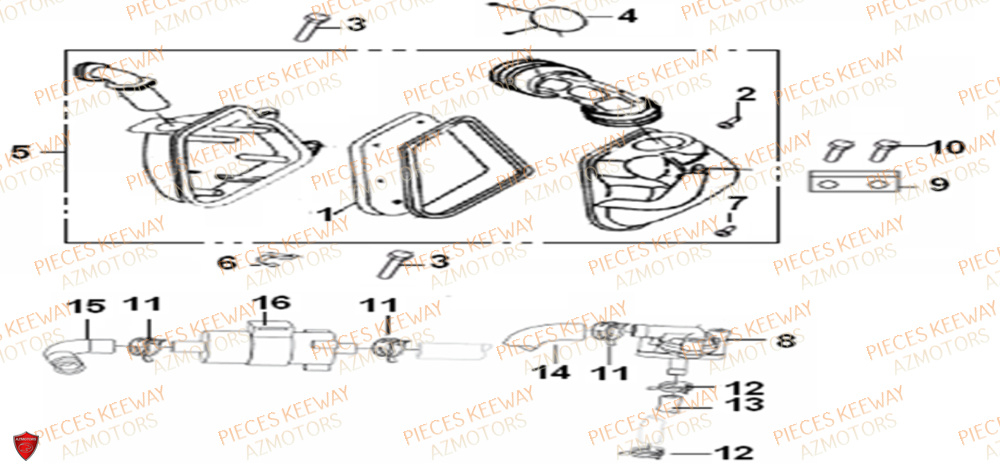 Filtre A Air 2009  Pieces KEEWAY Origine RY6 50 2011-2016
