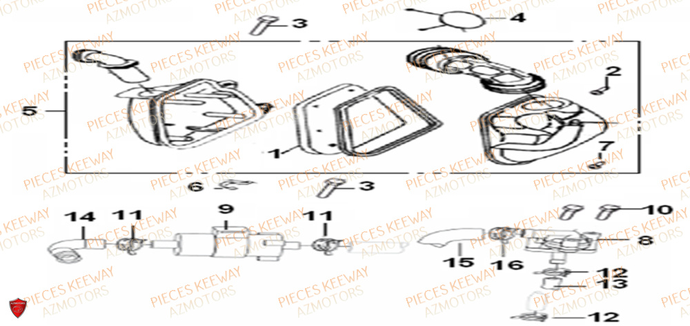 Filtre A Air A Partir De 2011  Pieces KEEWAY Origine RY6 50 2011-2016
