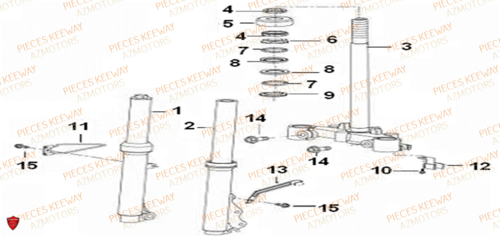 Fourche  Pieces KEEWAY Origine RY6 50 2011-2016
