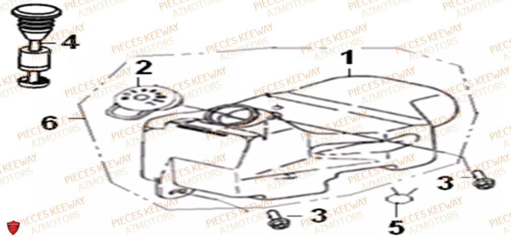 Reservoir D Huile  Pieces KEEWAY Origine RY6 50 2011-2016
