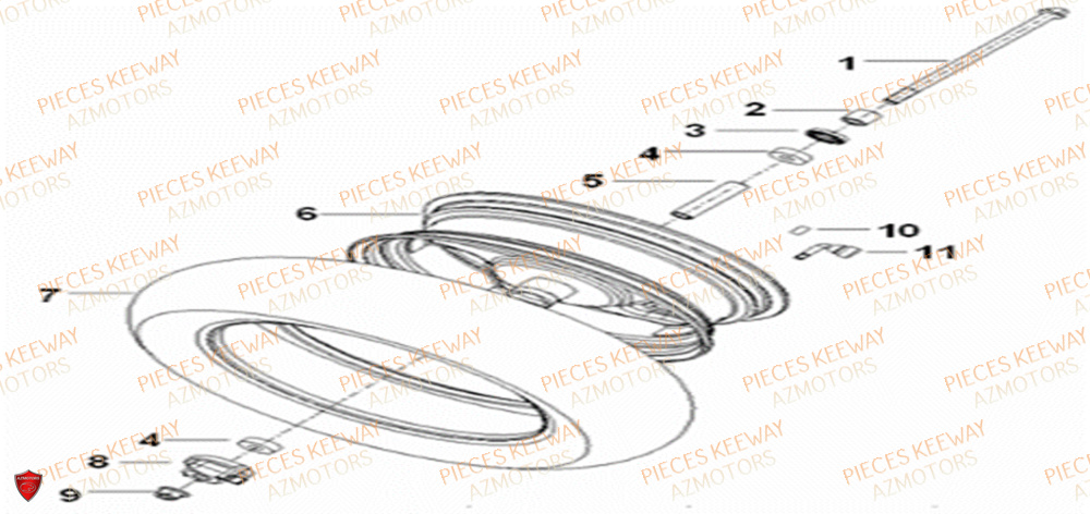 Roue Avant  Pieces KEEWAY Origine RY6 50 2011-2016
