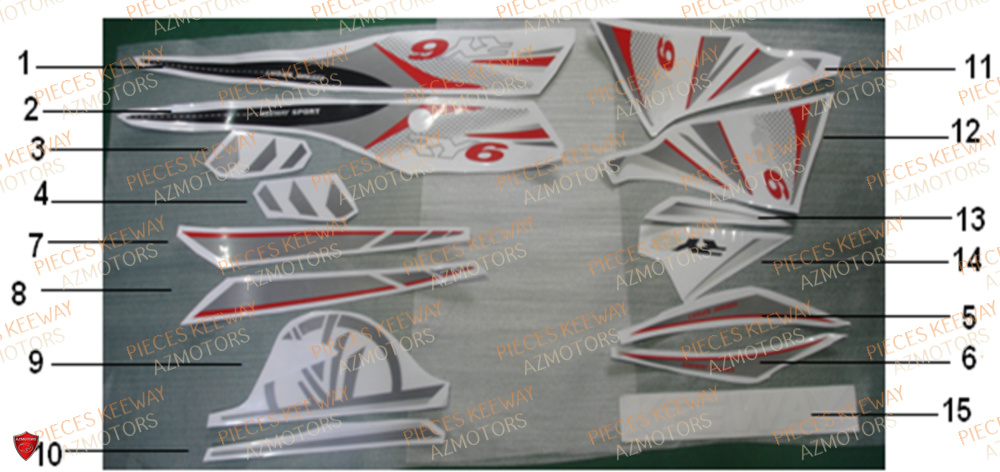 Sticker 2013 Black Satin  Pieces KEEWAY Origine RY6 50 2011-2016
