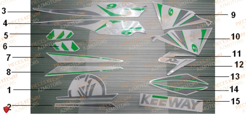 Sticker 2013 Gris  Pieces KEEWAY Origine RY6 50 2011-2016
