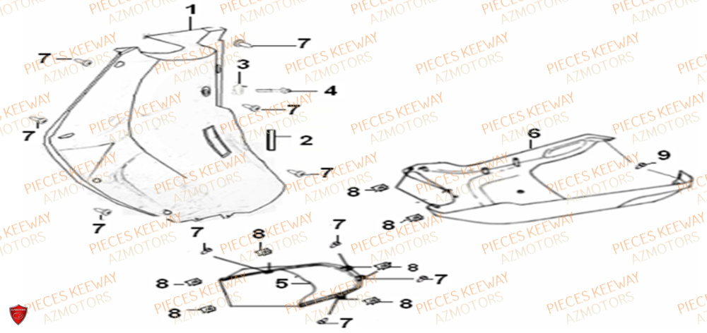 Tablier  Pieces KEEWAY Origine RY6 50 2011-2016
