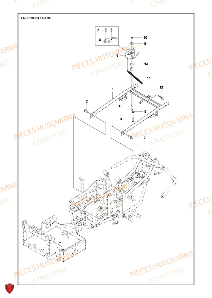 Chassis HUSQVARNA PIECES TONDEUSE AUTOPORTEE R 112iC HUSQVARNA