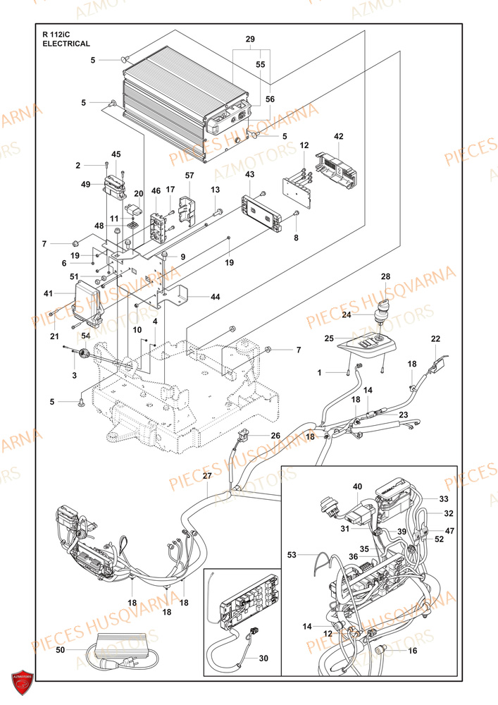 Electrique HUSQVARNA PIECES TONDEUSE AUTOPORTEE R 112iC HUSQVARNA