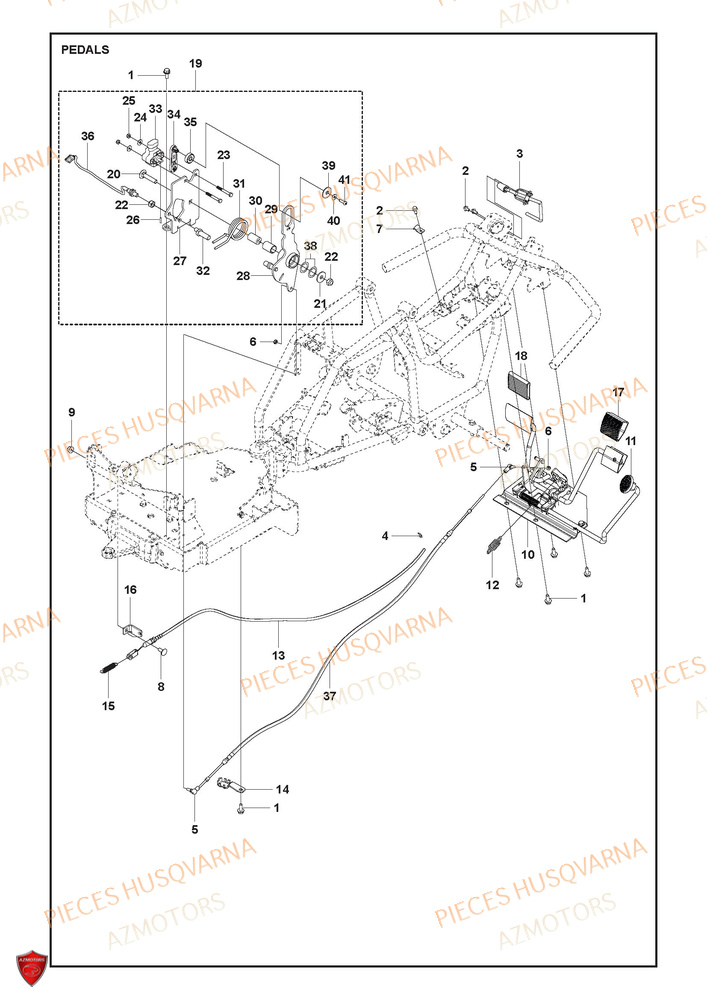 Pedales HUSQVARNA PIECES TONDEUSE AUTOPORTEE R 112iC HUSQVARNA