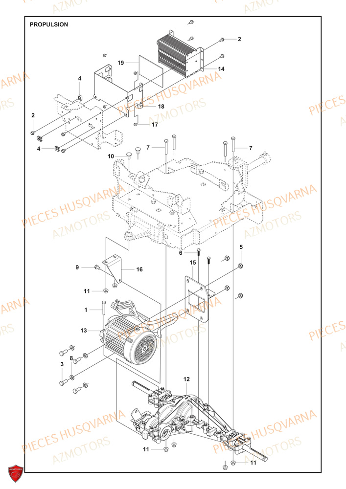 Propulsion HUSQVARNA PIECES TONDEUSE AUTOPORTEE R 112iC HUSQVARNA