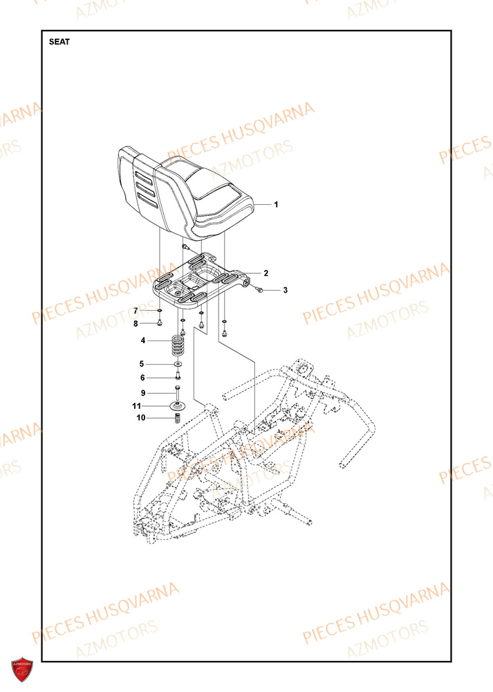 Siege HUSQVARNA PIECES TONDEUSE AUTOPORTEE R 112iC HUSQVARNA