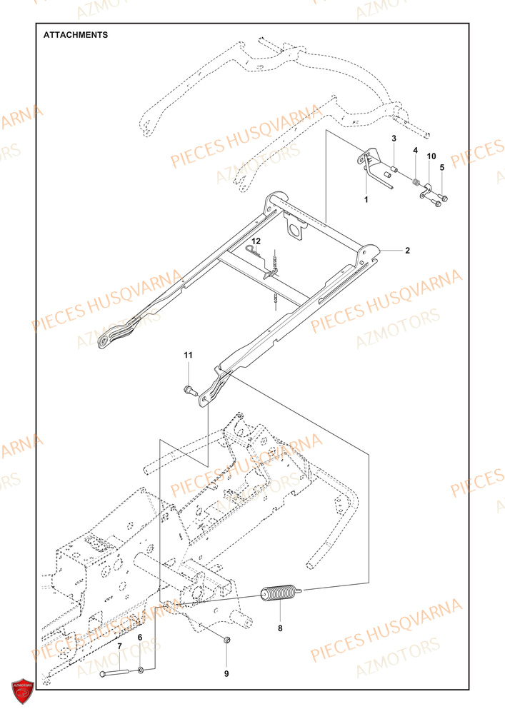 Accessoires 1 HUSQVARNA PIECES TONDEUSE AUTOPORTEE R 200iX RIDER HUSQVARNA