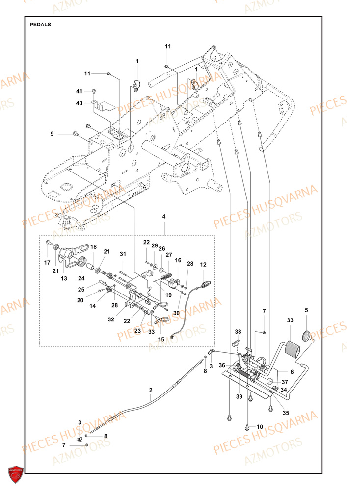 Pedales HUSQVARNA PIECES TONDEUSE AUTOPORTEE R 200iX RIDER HUSQVARNA