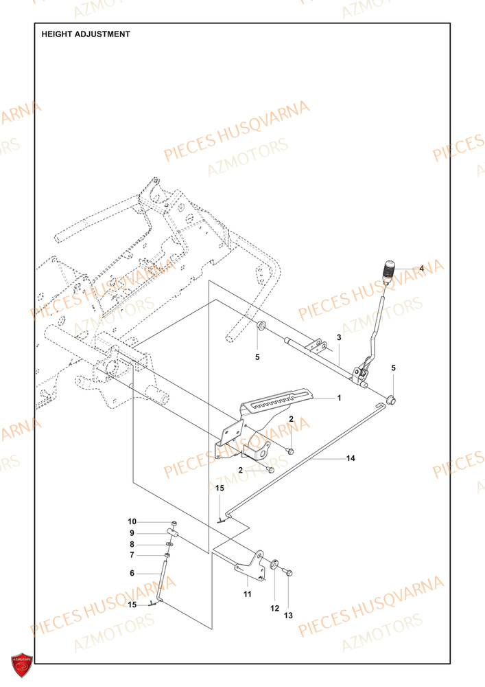 Reglage De La Hauteur HUSQVARNA PIECES TONDEUSE AUTOPORTEE R 200iX RIDER HUSQVARNA