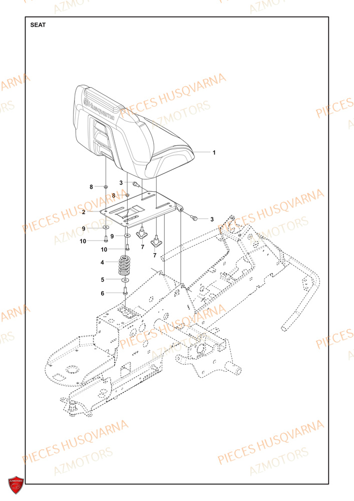 Siege HUSQVARNA PIECES TONDEUSE AUTOPORTEE R 200iX RIDER HUSQVARNA