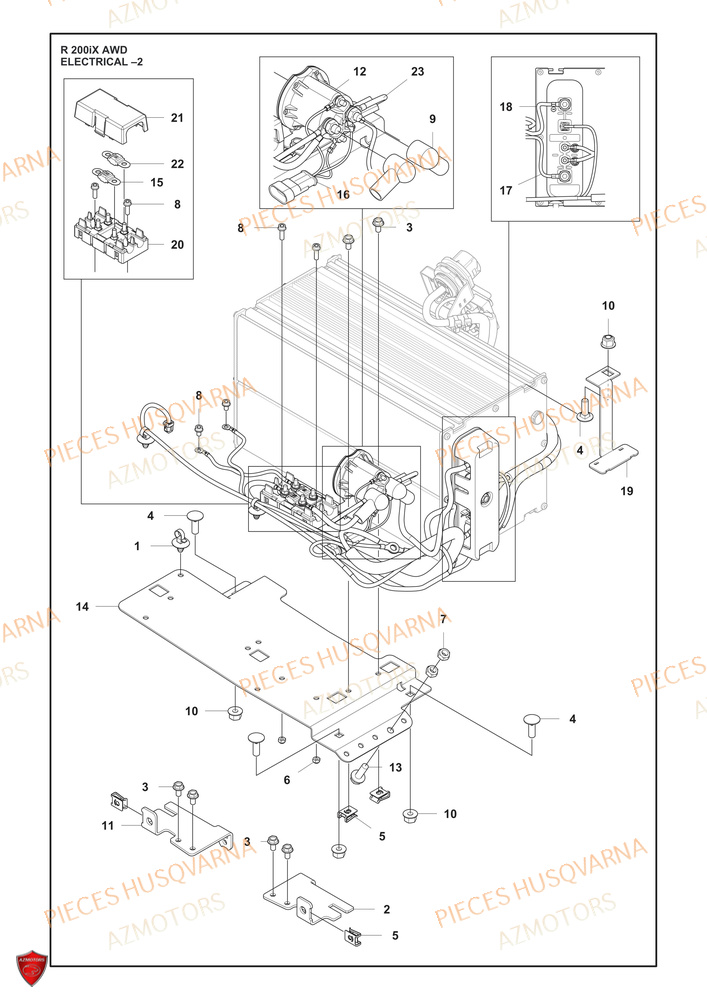 Electrique  2 HUSQVARNA PIECES TONDEUSE AUTOPORTEE R 200iX AWD HUSQVARNA