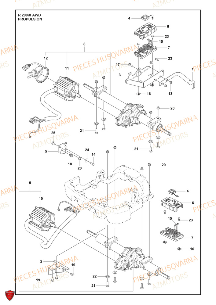 Propulsion HUSQVARNA PIECES TONDEUSE AUTOPORTEE R 200iX AWD HUSQVARNA