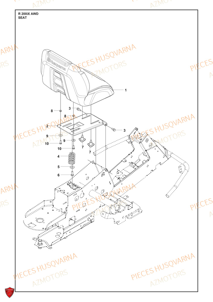 Siege HUSQVARNA PIECES TONDEUSE AUTOPORTEE R 200iX AWD HUSQVARNA