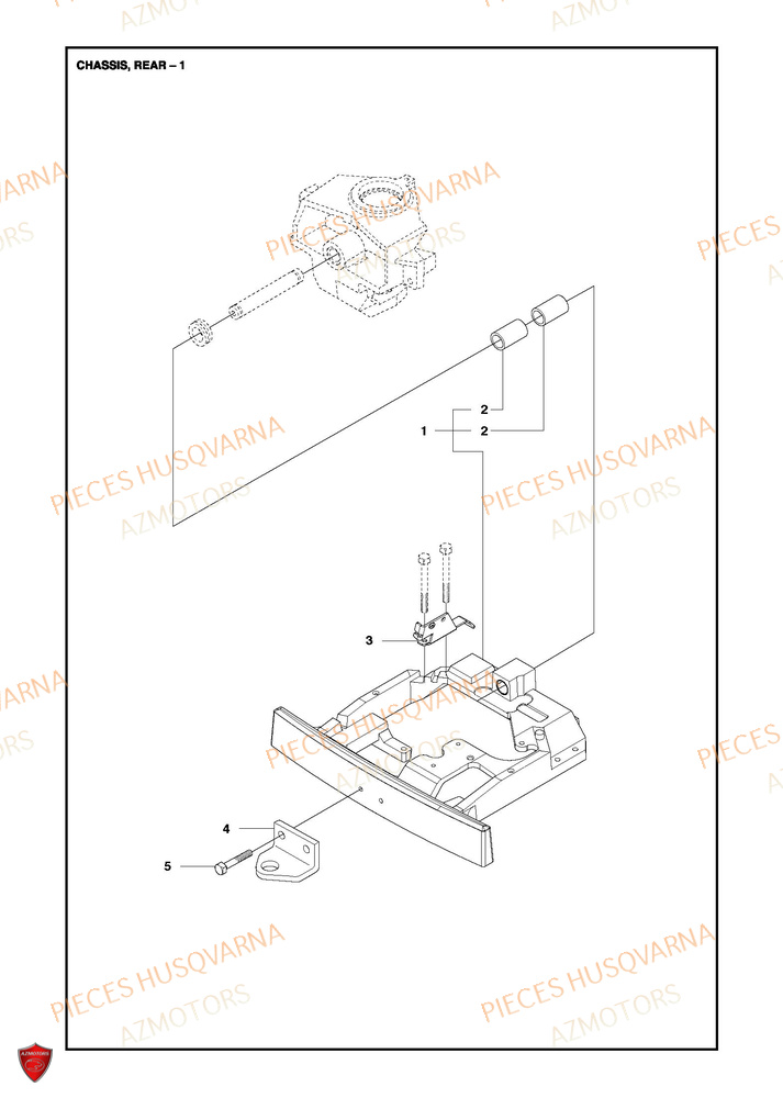 Arriere Du Chassis 1 HUSQVARNA PIECES TONDEUSE AUTOPORTEE R 216T AWD RIDER HUSQVARNA