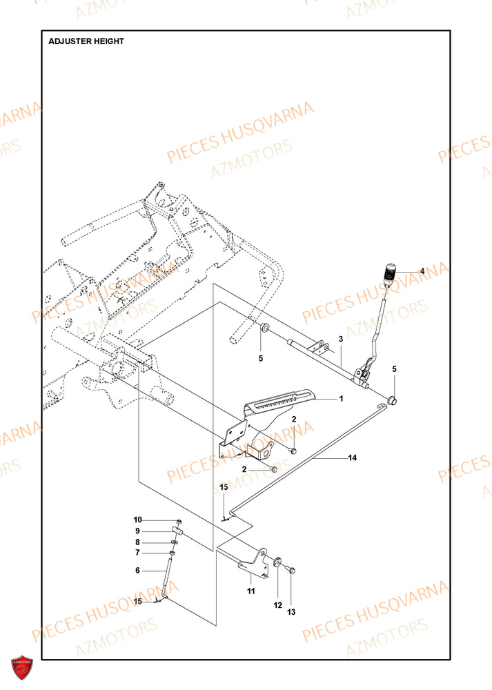Reglage De La Hauteur HUSQVARNA PIECES TONDEUSE AUTOPORTEE R 216T AWD RIDER HUSQVARNA