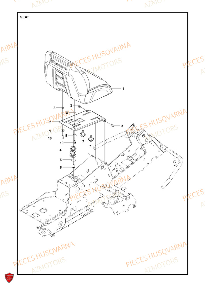 Siege HUSQVARNA PIECES TONDEUSE AUTOPORTEE R 216T AWD RIDER HUSQVARNA