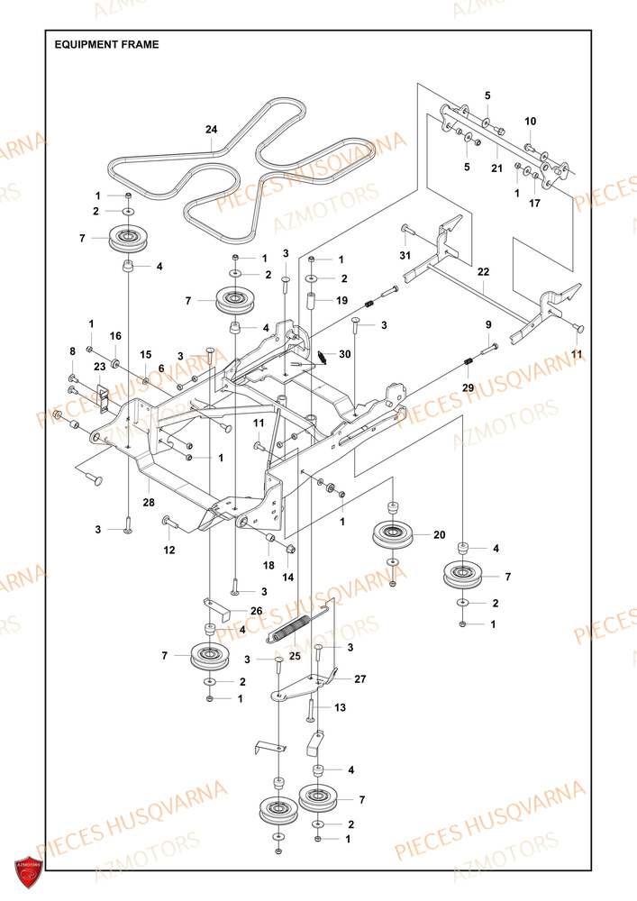 Accessoires AZMOTORS PIECES TONDEUSE AUTOPORTEE R 418TSX AWD HUSQVARNA