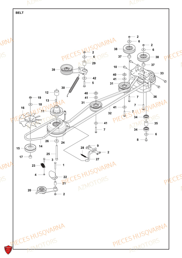 Courroie AZMOTORS PIECES TONDEUSE AUTOPORTEE R 418TSX AWD HUSQVARNA