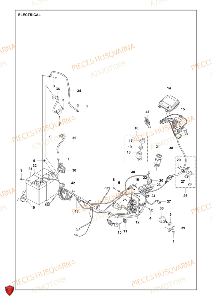 Electrique AZMOTORS PIECES TONDEUSE AUTOPORTEE R 418TSX AWD HUSQVARNA