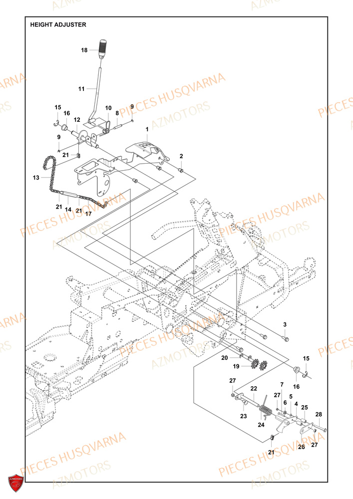 Reglage De La Hauteur AZMOTORS PIECES TONDEUSE AUTOPORTEE R 418TSX AWD HUSQVARNA