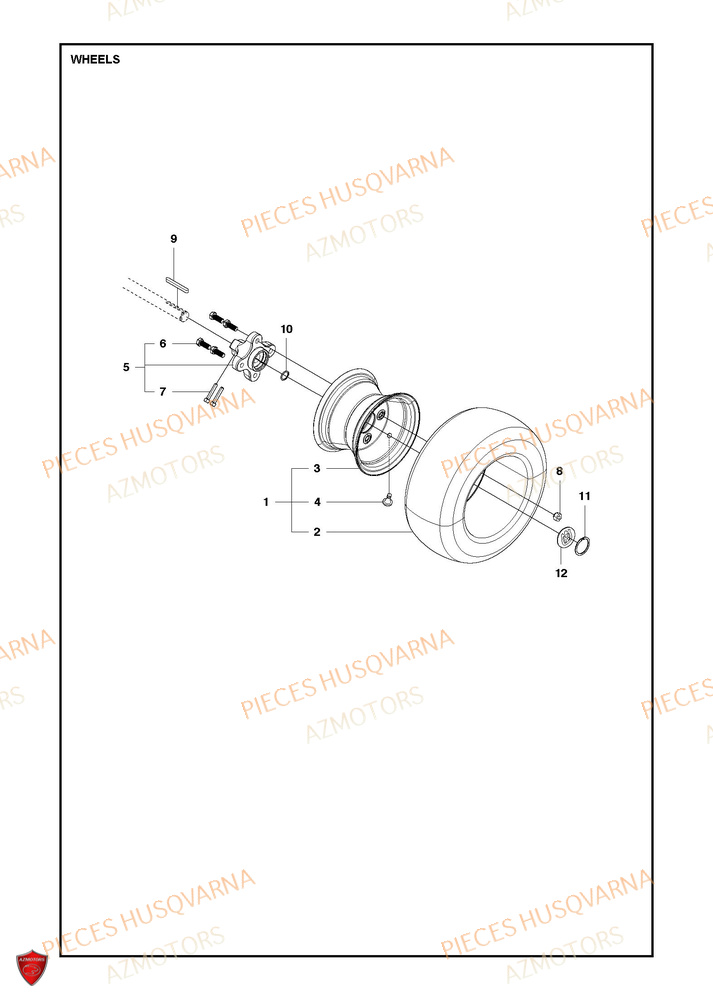 Roues Et Pneus AZMOTORS PIECES TONDEUSE AUTOPORTEE R 418TSX AWD HUSQVARNA