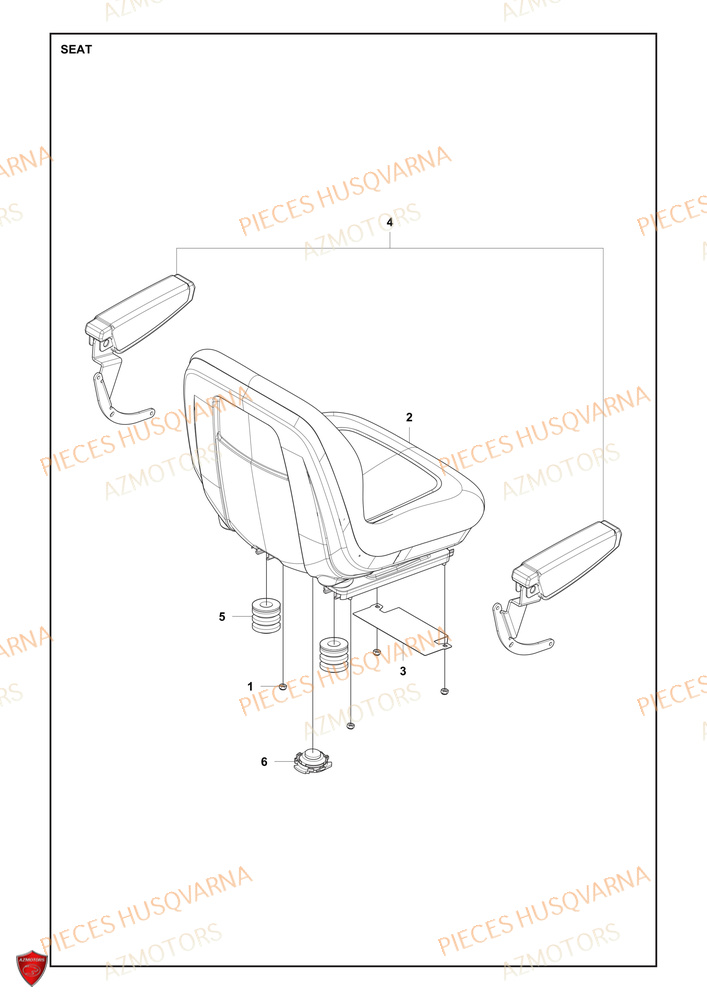 Siege AZMOTORS PIECES TONDEUSE AUTOPORTEE R 418TSX AWD HUSQVARNA