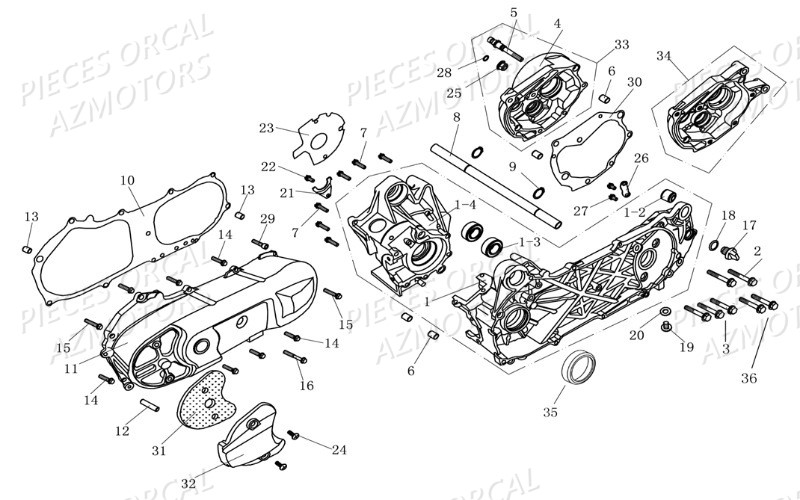 Carters ORCAL Pièces Orcal RAPTOR 50cc 2 temps