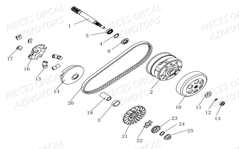 Embrayage ORCAL Pièces Orcal RAPTOR 50cc 2 temps