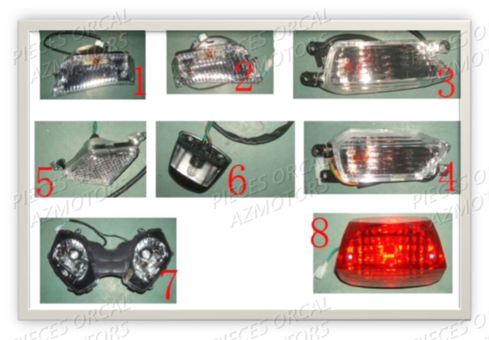 Feux ORCAL Pièces Orcal RAPTOR 50cc 2 temps