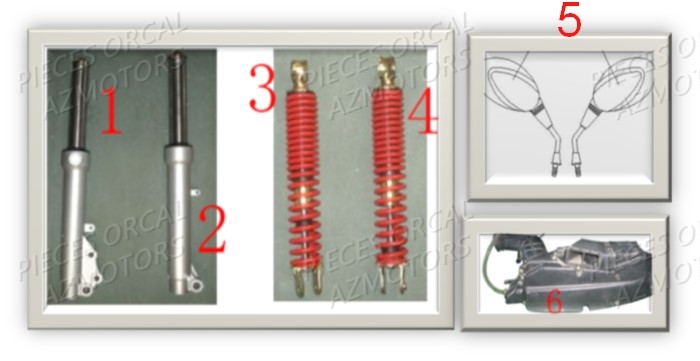 Fourche Amortisseur ORCAL Pièces Orcal RAPTOR 50cc 2 temps