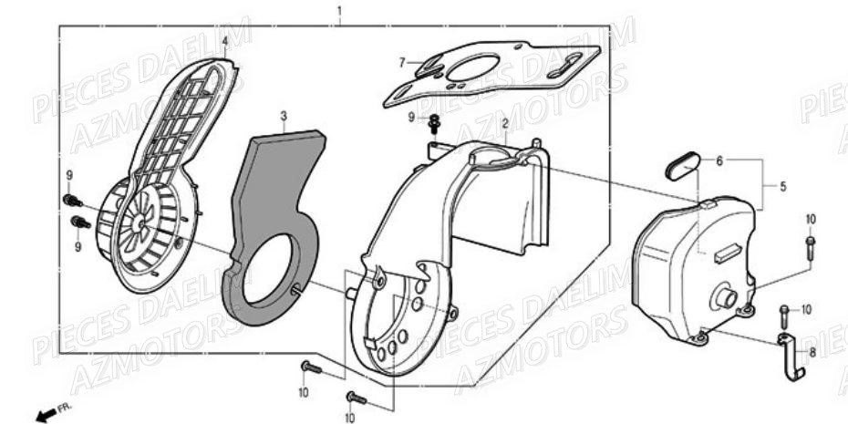 Cache Ventilateur DAELIM Pièces Scooter DAELIM S-FIVE 50cc 2T (2007)
