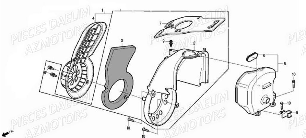 Cache Ventilateur DAELIM Pièces Scooter DAELIM S-FIVE 50cc 2T (2008)
