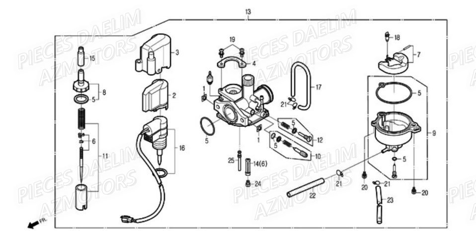 Carburateur DAELIM Pièces Scooter DAELIM S-FIVE 50cc 2T (2008)
