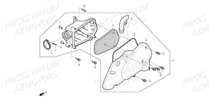 BOITIER FILTRE A AIR AZMOTORS S FIVE 2009