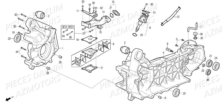 Carters Moteur DAELIM Pièces Scooter DAELIM S-FIVE 50cc 4T (2009)
