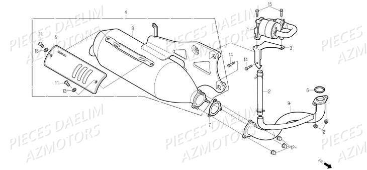 Echappement DAELIM Pièces Scooter DAELIM S-FIVE 50cc 4T (2009)
