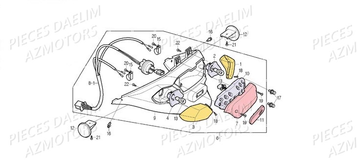 Feu Arriere Leds DAELIM Pièces Scooter DAELIM S-FIVE 50cc 4T (2009)

