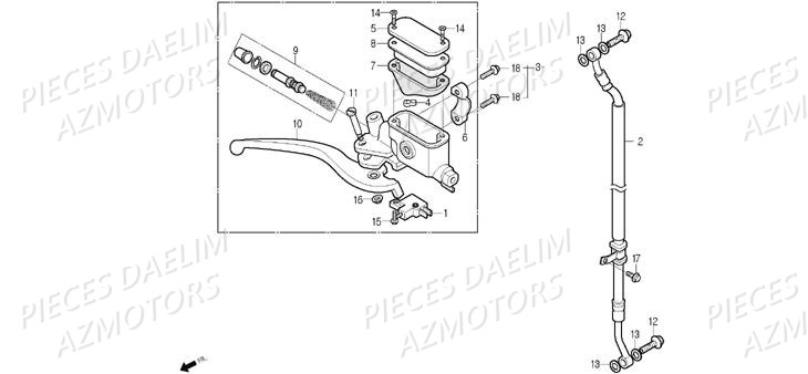 Maitre Cylindre Avant DAELIM Pièces Scooter DAELIM S-FIVE 50cc 4T (2009)
