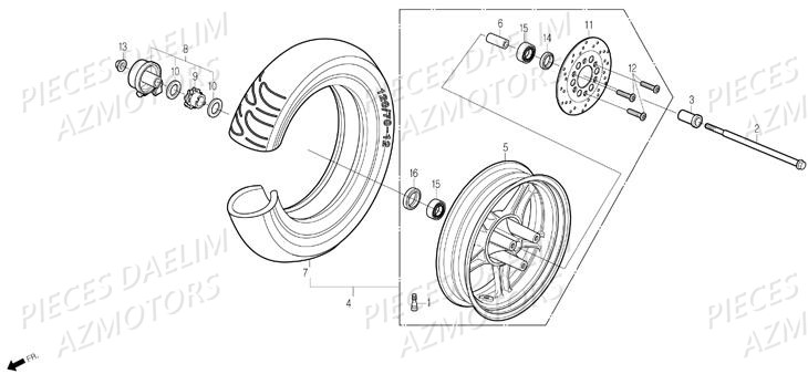 ROUE AVANT AZMOTORS S FIVE 2009