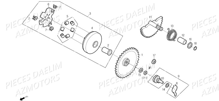 Variateur DAELIM Pièces Scooter DAELIM S-FIVE 50cc 4T (2009)
