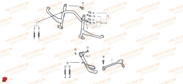 Bequilles DAELIM Pièces Scooter DAELIM S-FIVE SPORT 50cc 4T
