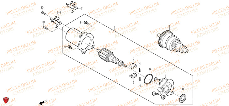 Demarreur DAELIM Pièces Scooter DAELIM S-FIVE SPORT 50cc 4T
