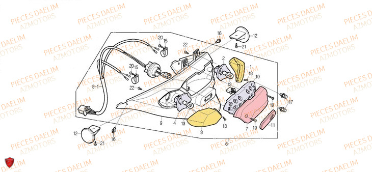Feu Arriere DAELIM Pièces Scooter DAELIM S-FIVE SPORT 50cc 4T
