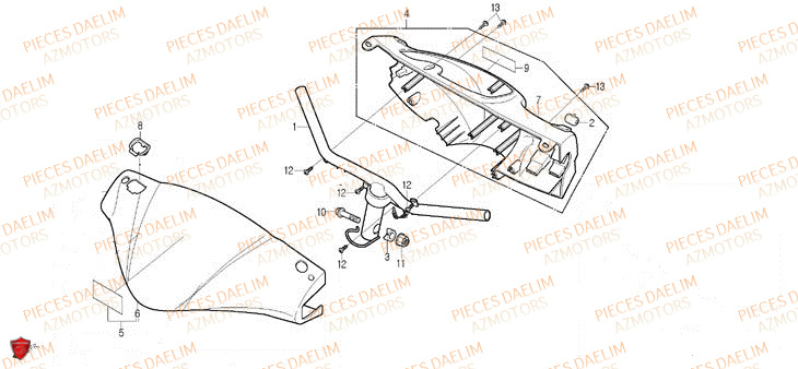 Guidon DAELIM Pièces Scooter DAELIM S-FIVE SPORT 50cc 4T
