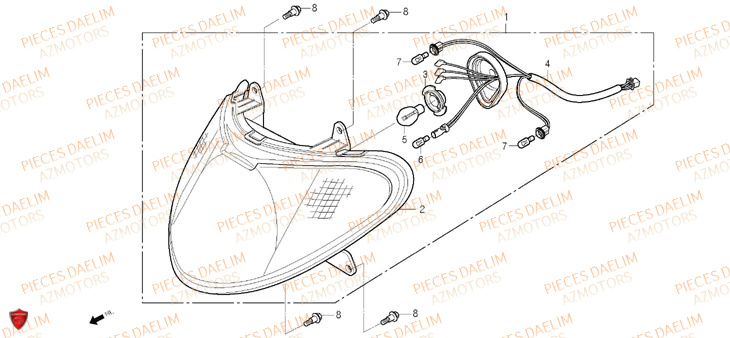 Phare DAELIM Pièces Scooter DAELIM S-FIVE SPORT 50cc 4T
